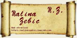 Malina Zebić vizit kartica